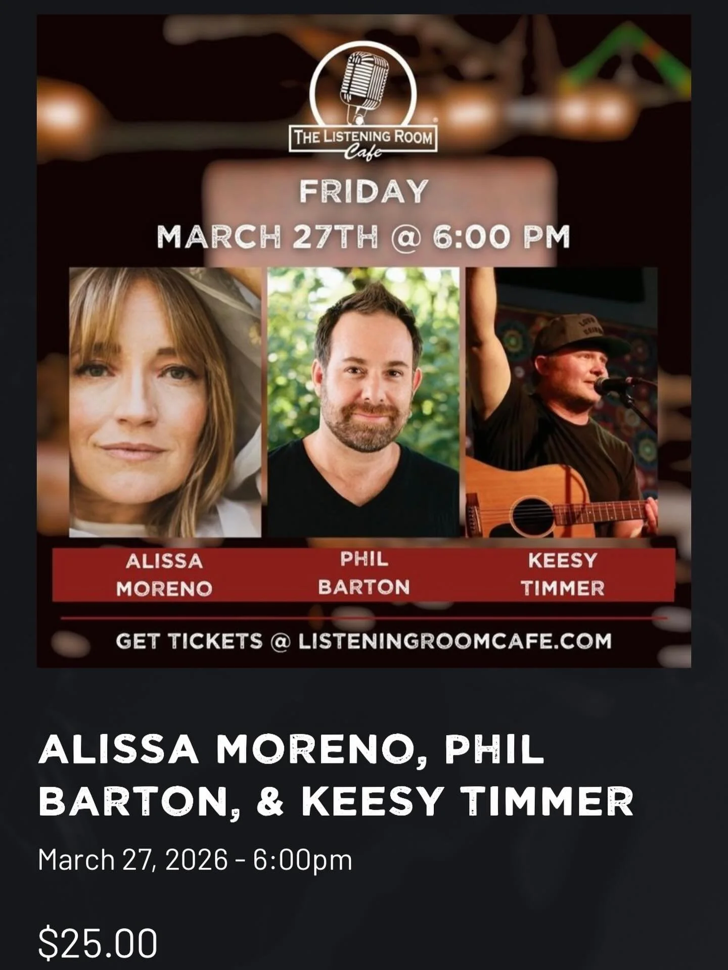 ALMOST SOLD OUT!  Looking so forward to this. 
Love these friends of mine. Special Guest! @lilynelsenmusic ❤️🎵🎸🎙️🎹
⬆️ LINK IN BIO
#singersongwriters #livemusicrocks #friendsmakingmusic #songsyouknow #fridaynightfun