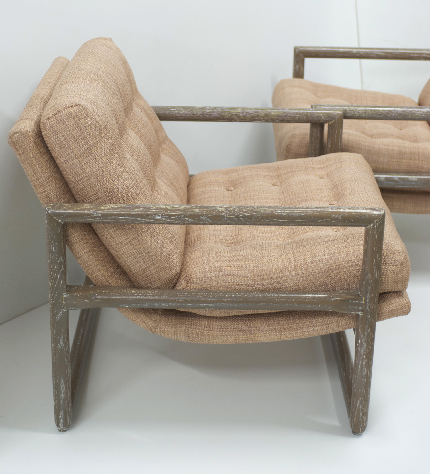 SOLD-Pair of Milo Baughman Grey Cerused Oak Scoop Cube Lounge Chairs — Flow  Modern