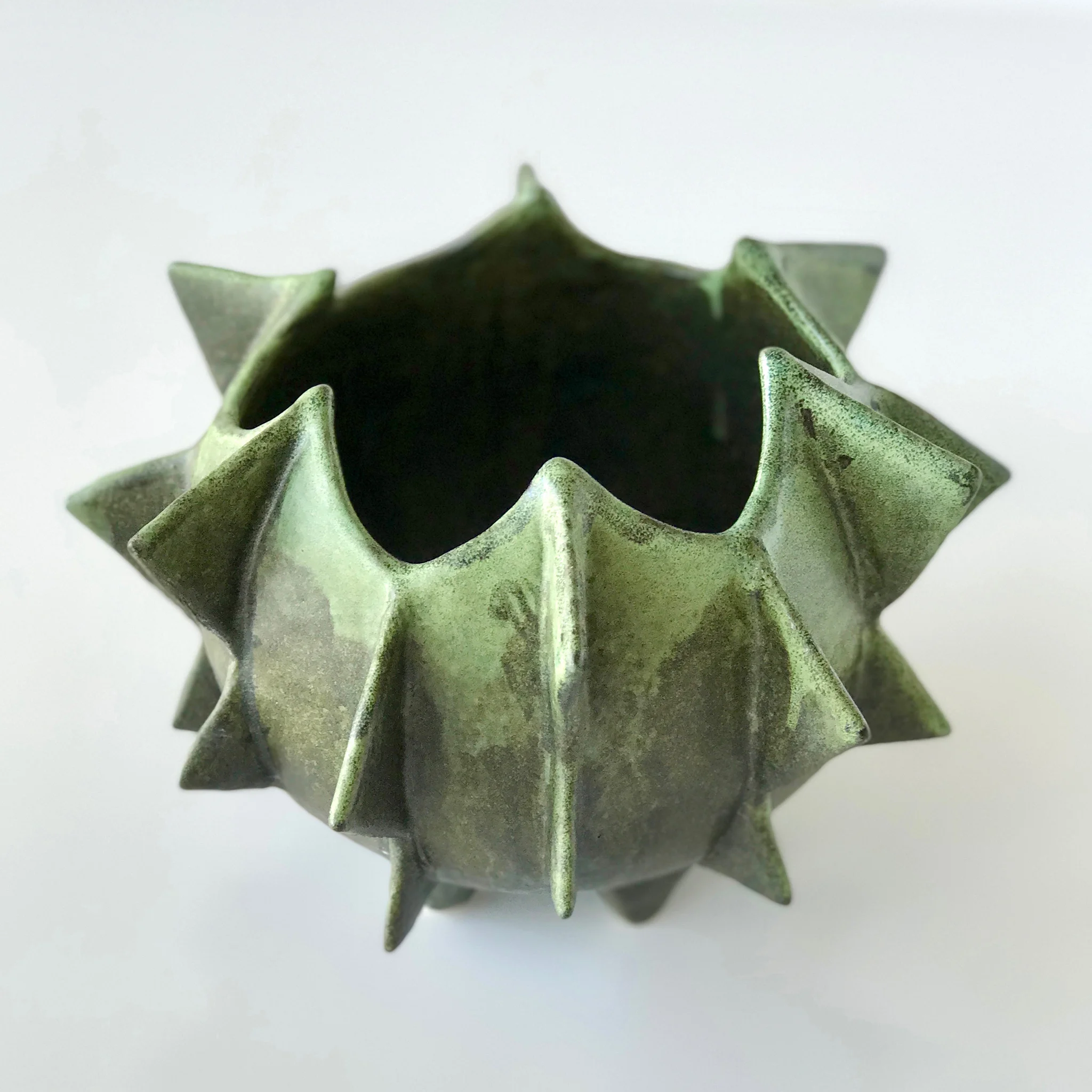Sold-Spiky Egg - Mottled Jade Collection