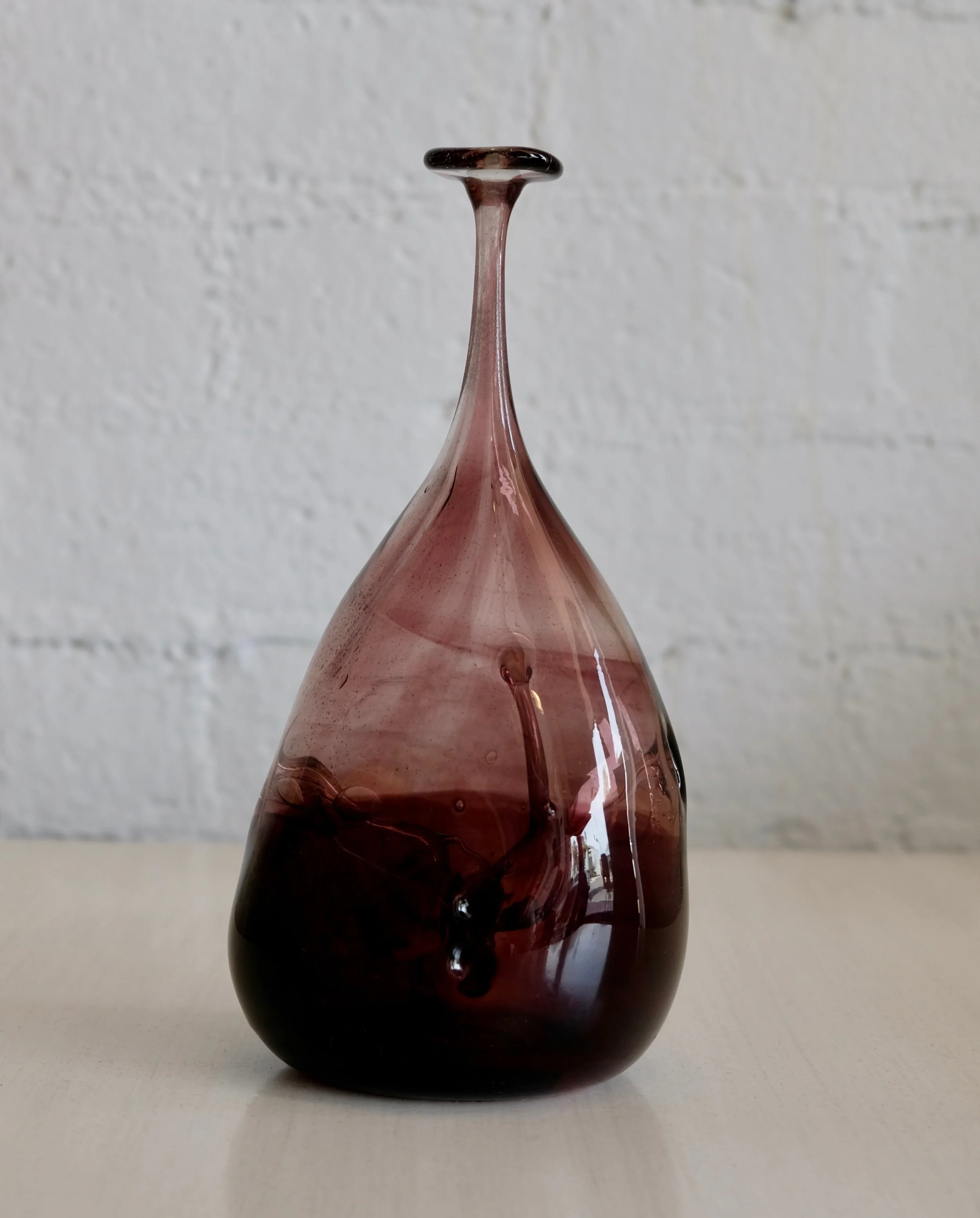 SoldPurple Art Glass Vase by Michael Robinson Signed Two Rivers, 1977 — Flow Modern