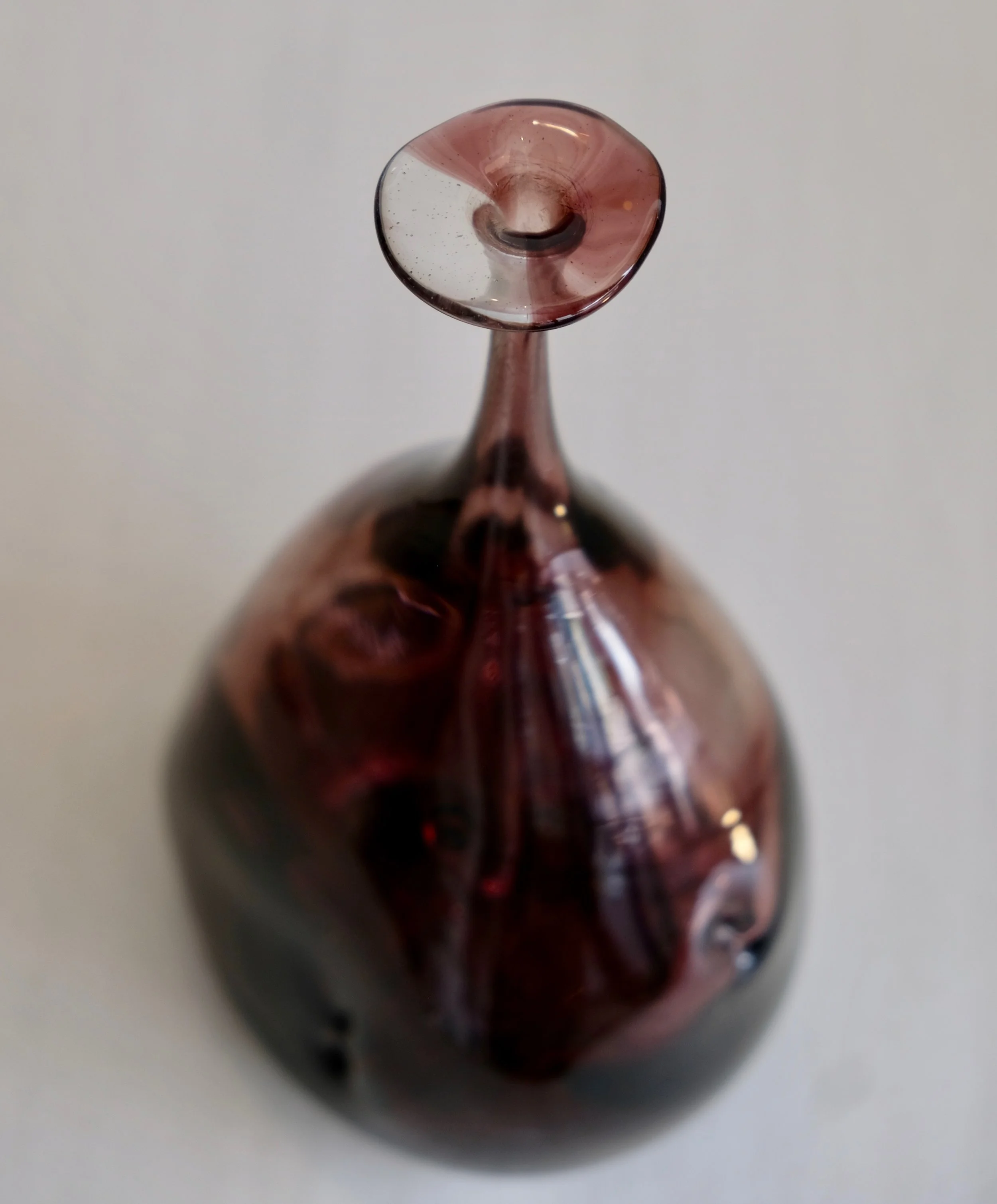 SoldPurple Art Glass Vase by Michael Robinson Signed Two Rivers, 1977 — Flow Modern