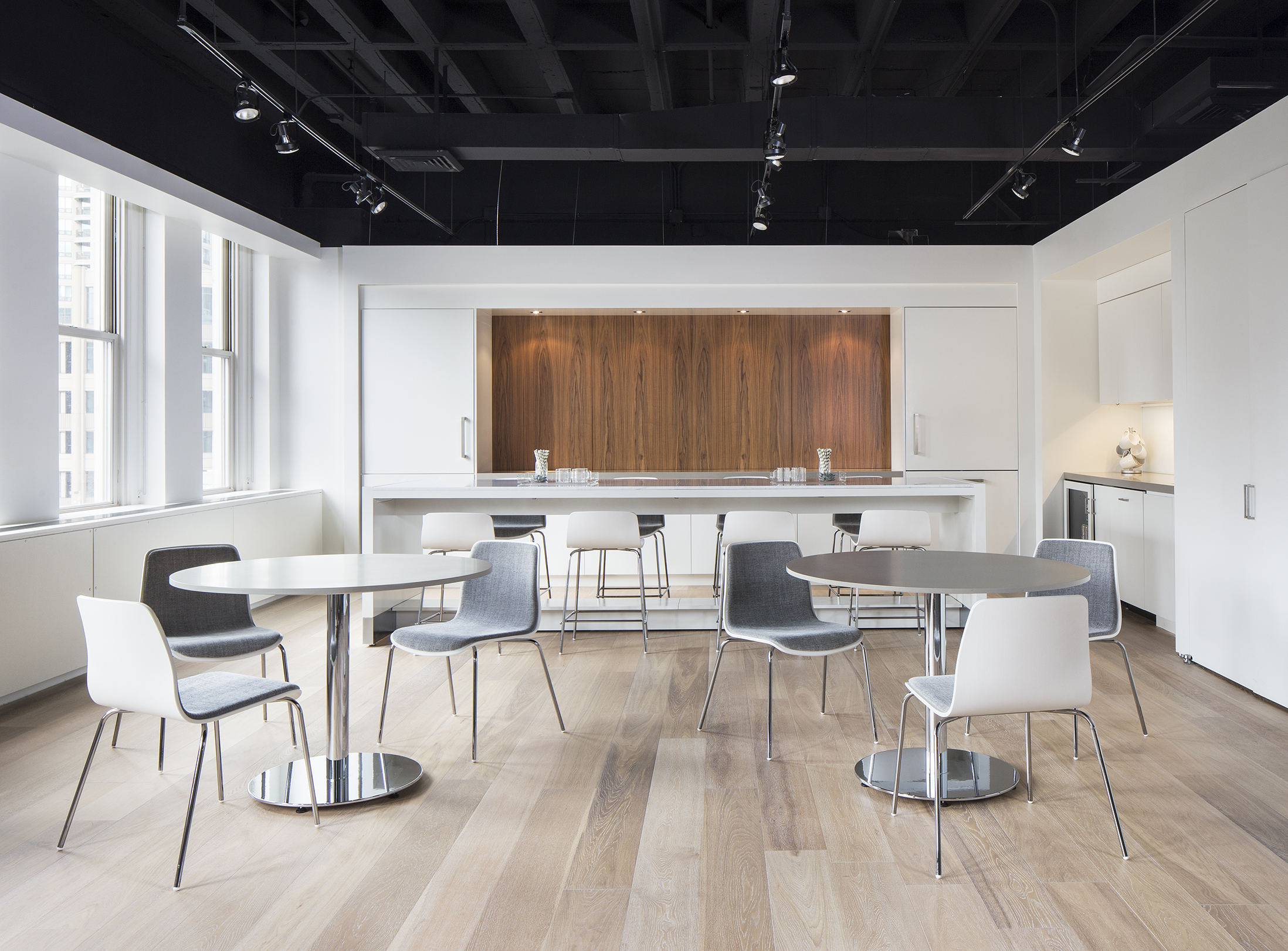 Brushed Canvas on Andaz cafe seating | HBF Showroom - NeoCon 2015