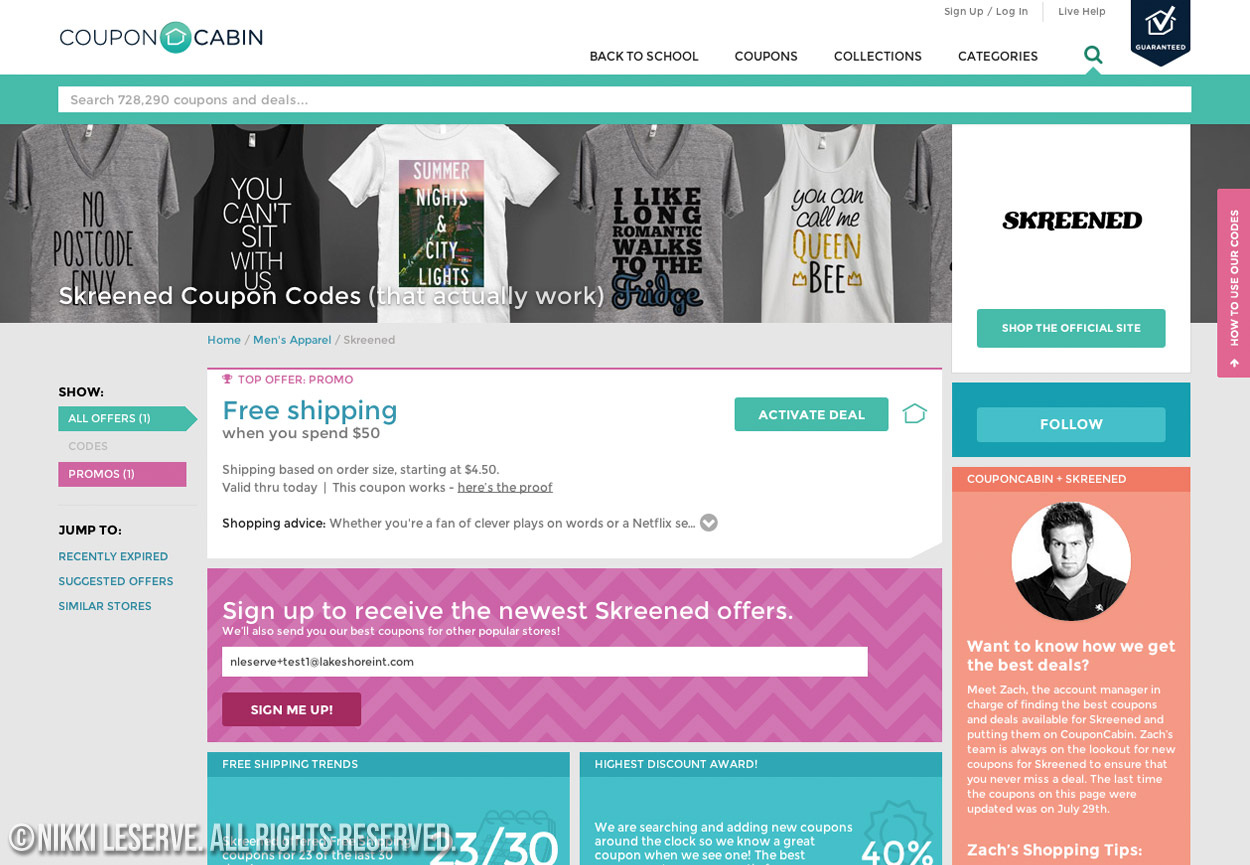 Coupon Cabin Store Banner