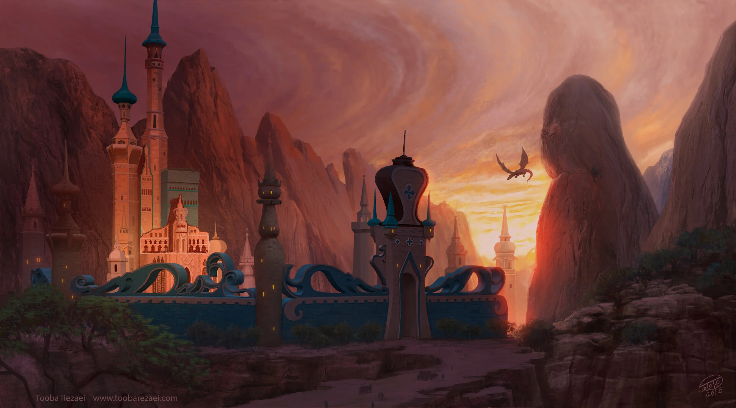 Sunset at the dragon breeder's castle_Fantacy.jpg