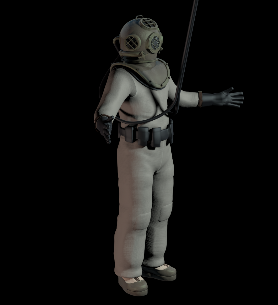 Vintage Navy Diver 3D model