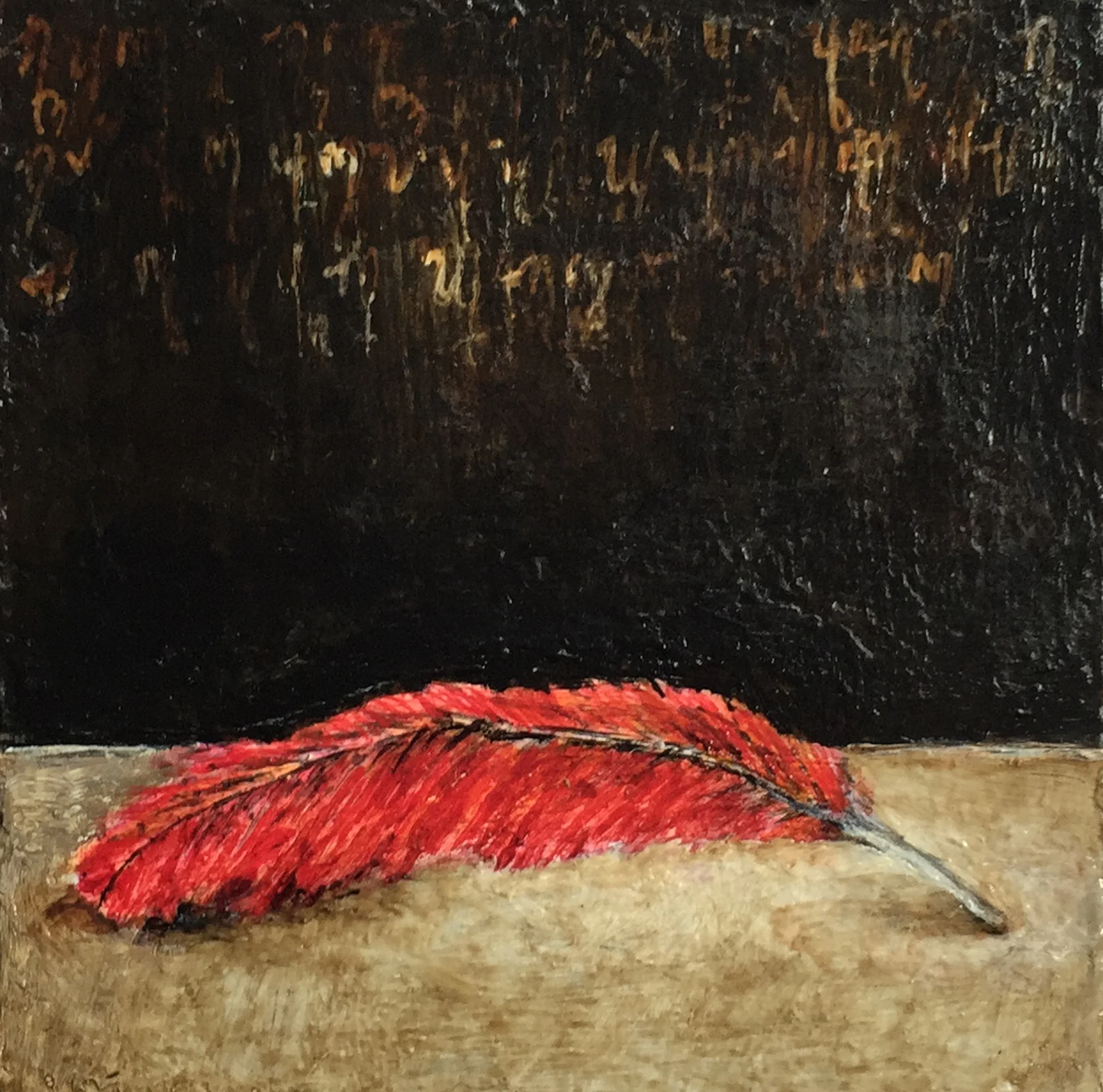 Spell to the East , acrylic on panel, 2.5" x 2.5"