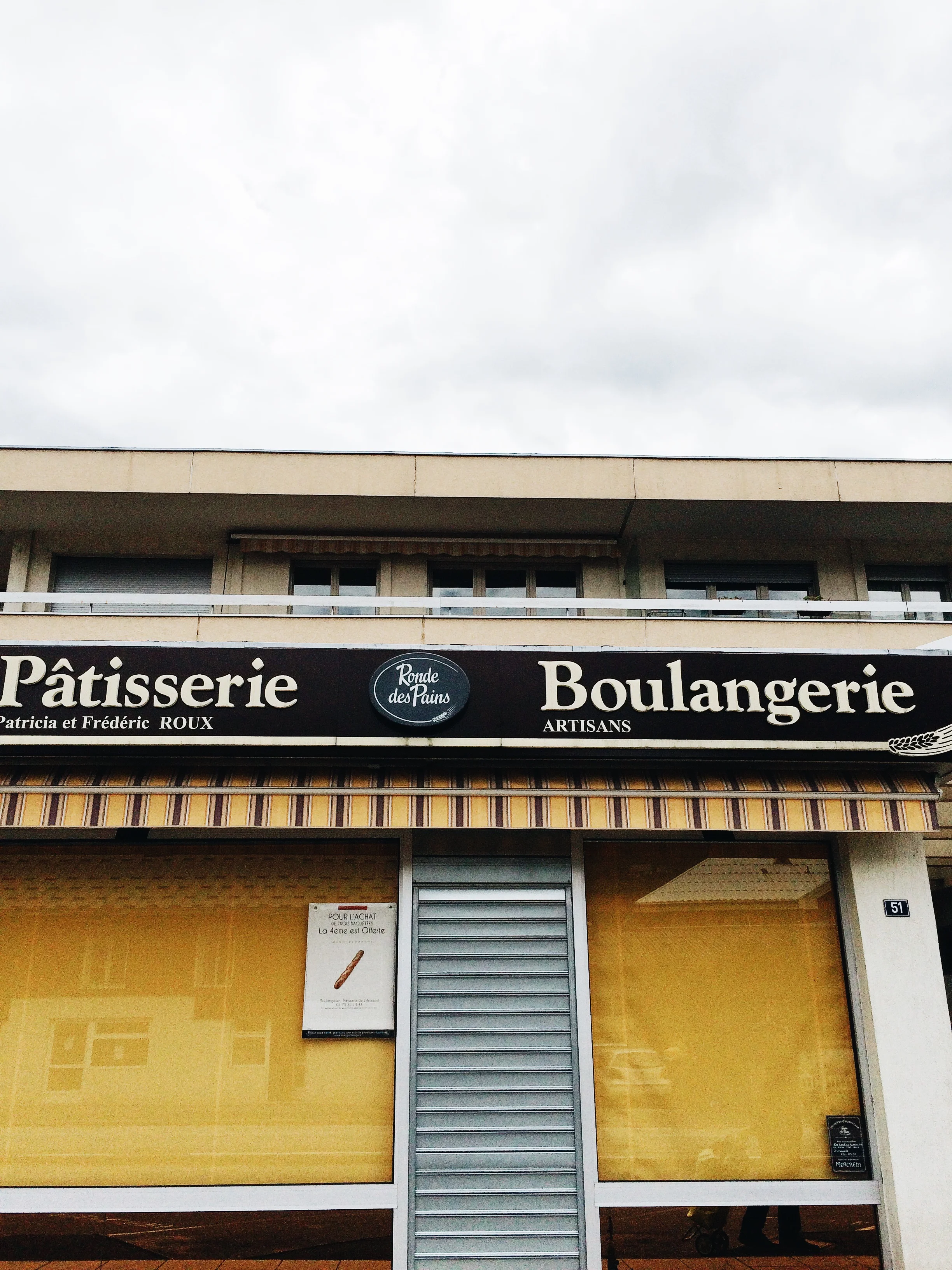 Our little boulangerie (bread shop) down the street from our apartment. They were closed for the summer and didn't open up until September, and then of course they close on Wednesdays and Sundays, so getting a photo of when they are actually open proved to be difficult.
