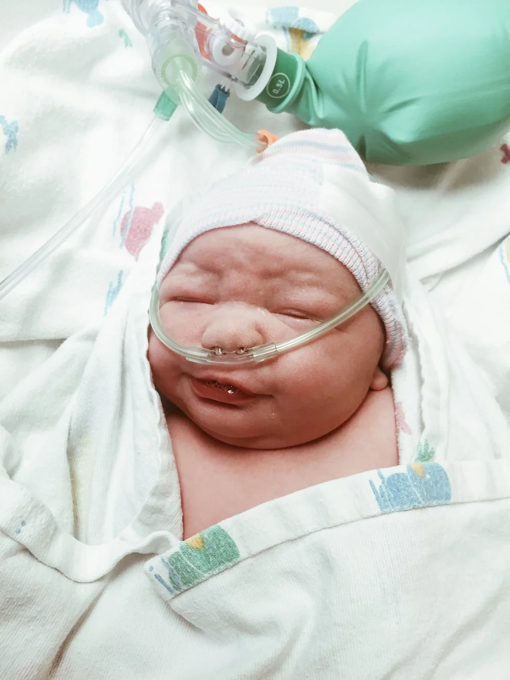 Ezra, taken right after he was delivered in the O
