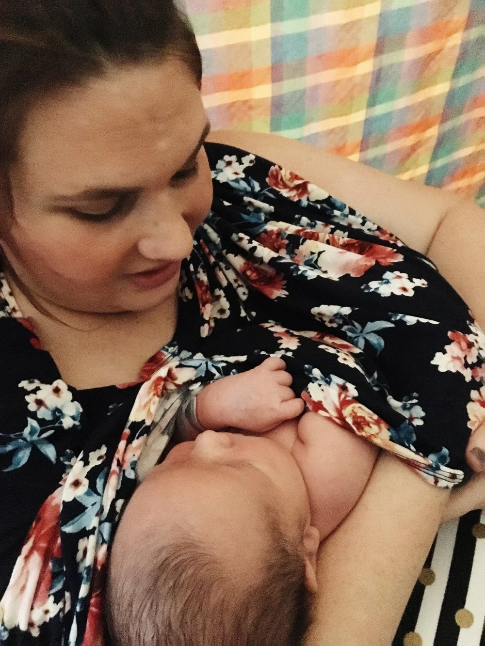 Skin on skin time. I highly recommend Milkmaid Nursing Ponchos, they allowed me to pump and hold Ezra with privacy. 
