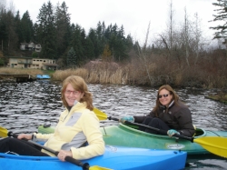 Directors Pam and Ann Kayaking in the NW