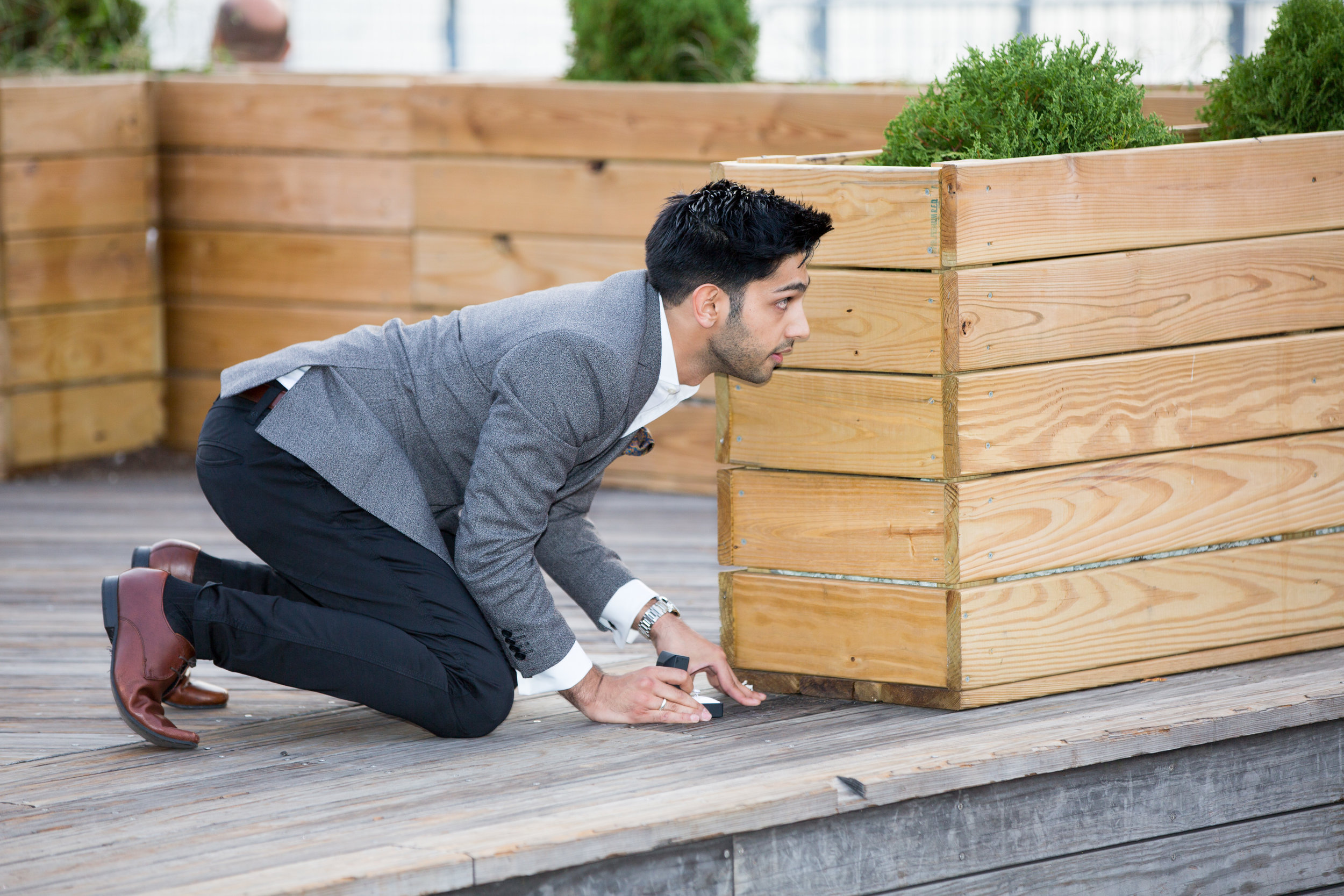 Zain hiding before his surprise proposal