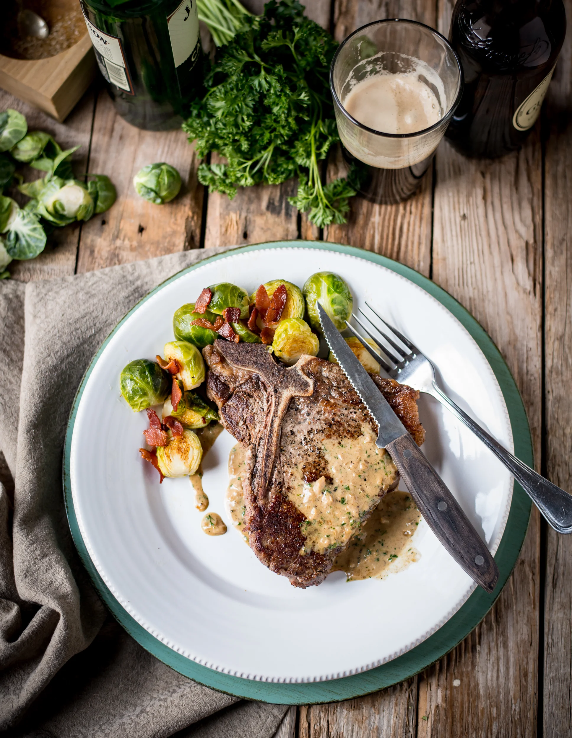 Porter Steak with an Irish whiskey Sauce