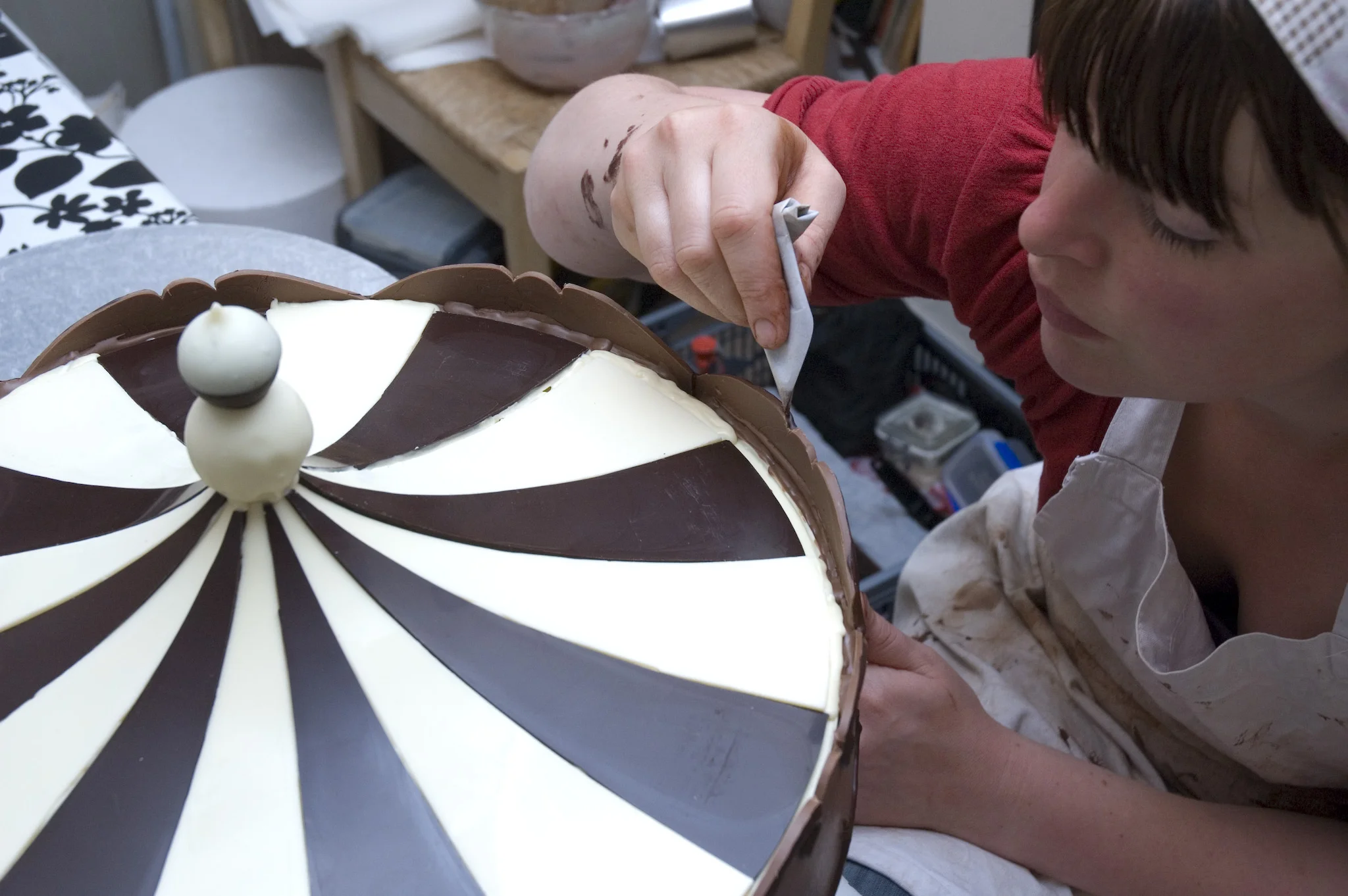 Jen Lindsey-Clark (me) creating Chocolate Carousel art.