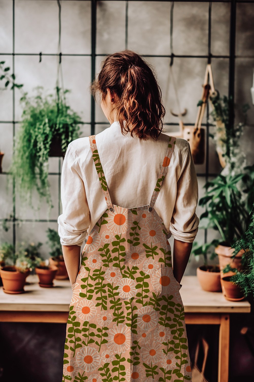 rebekkaconnelly_retro-daisy-floral-pattern-fabrics-Apron-daisy-floral-peach-fuzz.jpg