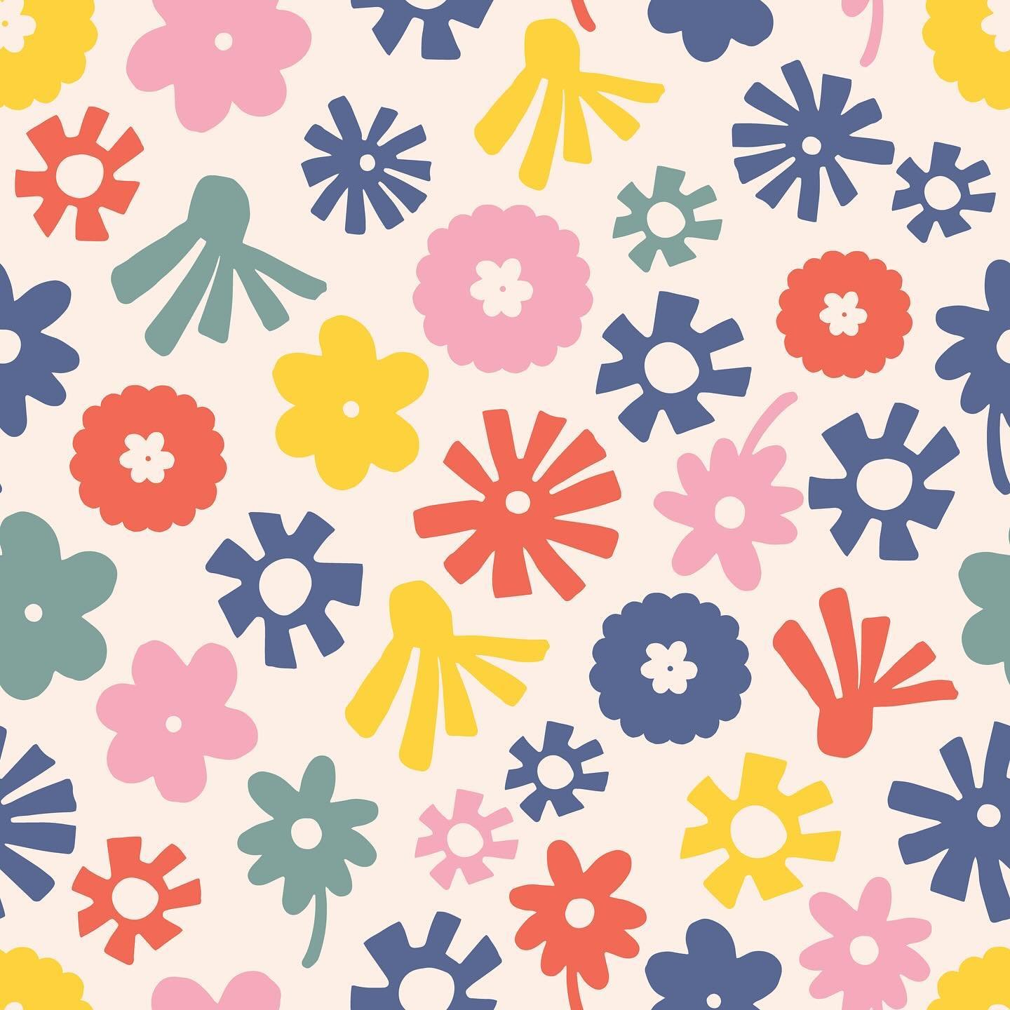 Hi. This playful pattern is my entry to @spoonflower  Party Wall Wallpaper Design Challenge. The ask was to design a wall paper that is bold and bright with cheerful motifs that would be good in a playroom or a backdrop for a fun party. I am happy wi