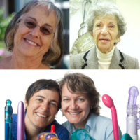 From top, clockwise: Joani Blank of Good Vibrations, Dell Williams of Eve’s Garden, Claire Cavanah and Rachel Venning of Babeland