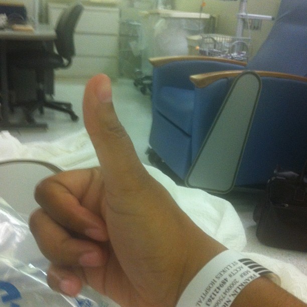 After posting the thumbs up from my recovery room, I was showered with good thoughts and prayers. So blessed to have the support. Very grateful.