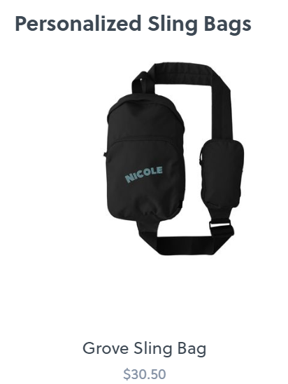 Photo of a Personalized Sling Bag black in color