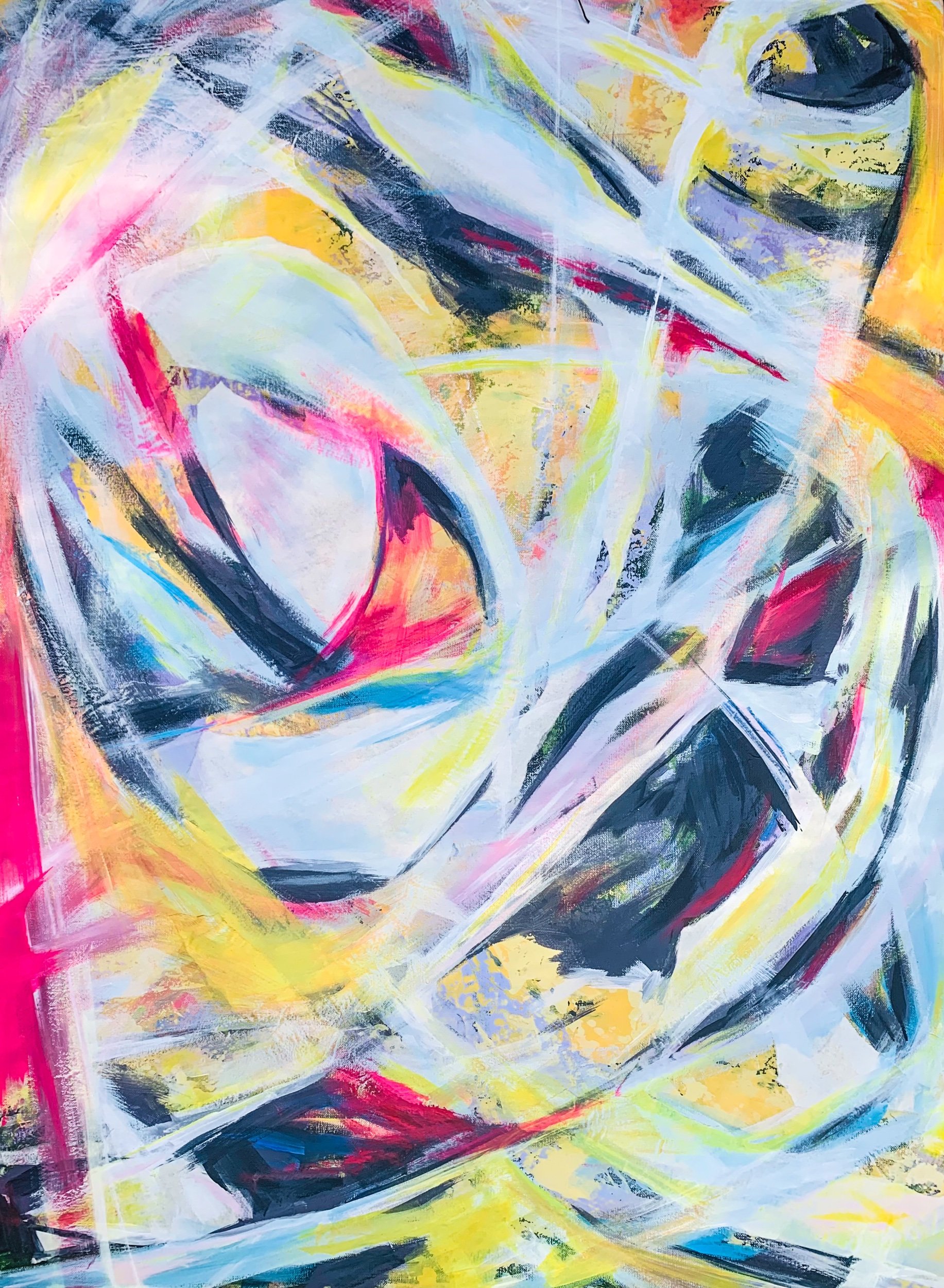 36”x48” acrylic and paper on canvas