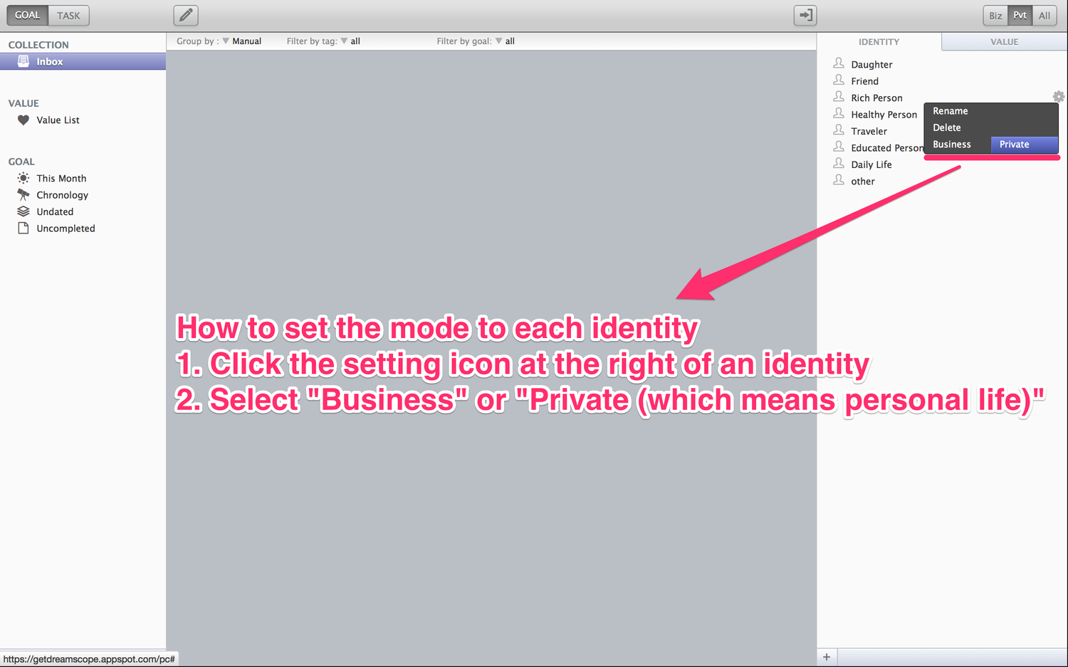 How to set the mode.