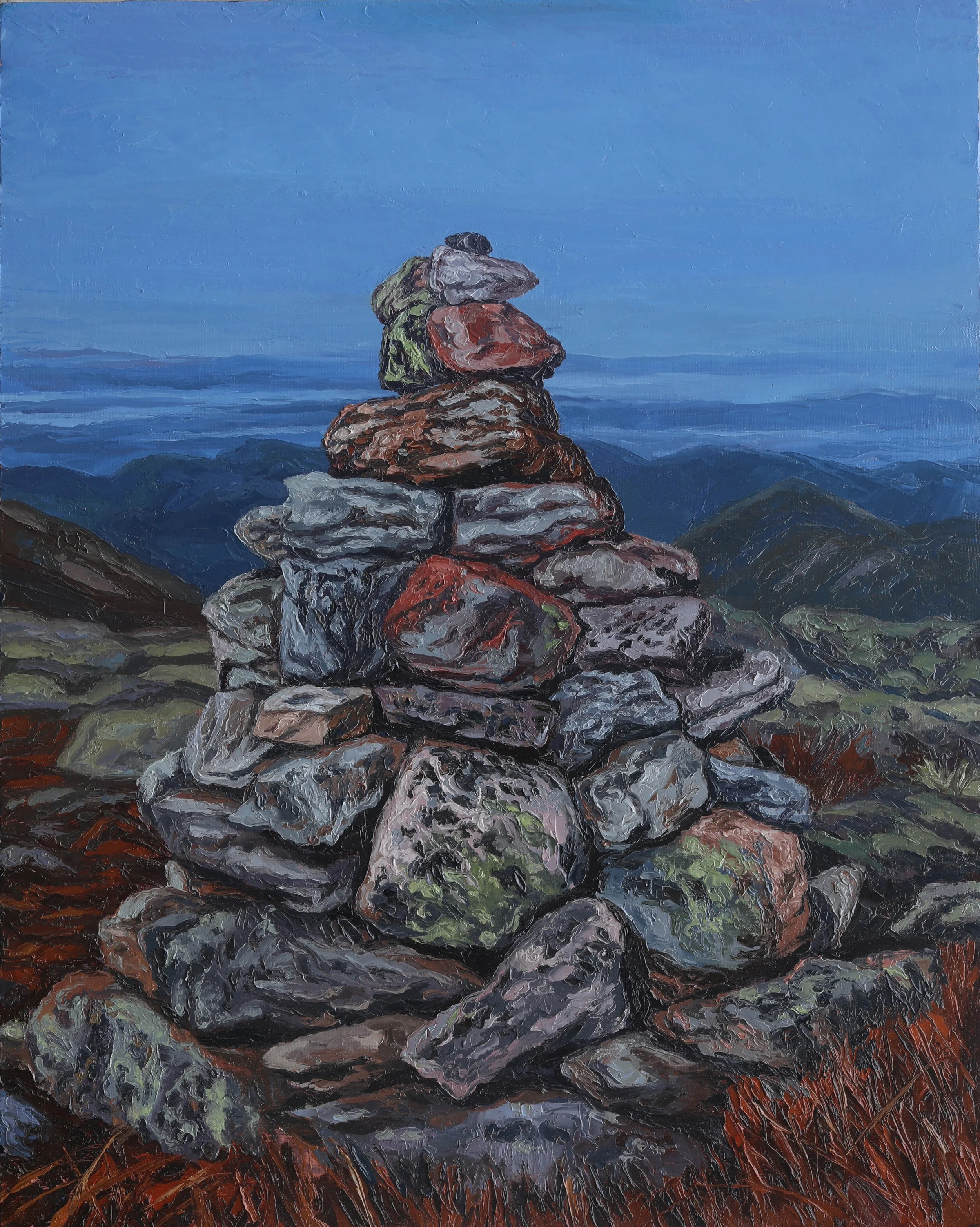 Katahdin Cairn, oil on linen, 24" x 30", $1,200