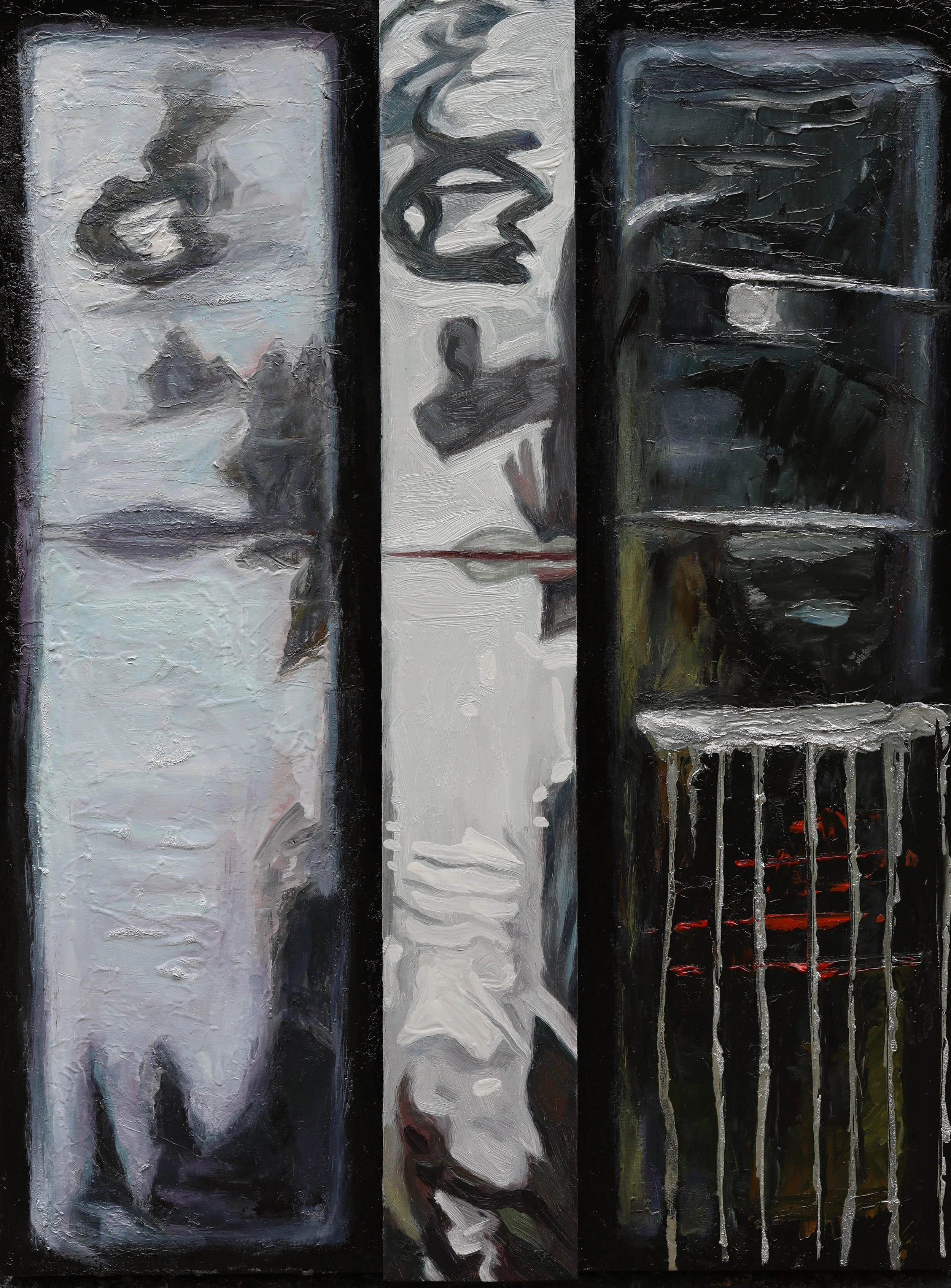 Spirits of the Forest, oil on canvas and wood, 18" x 24" x 2.5", $750