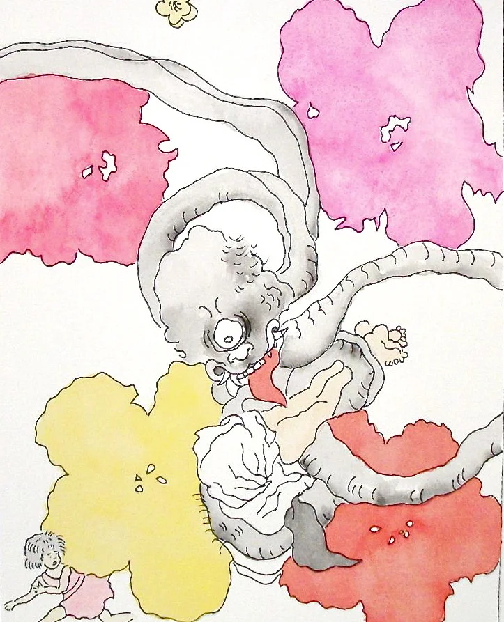 Warhol Flowers with Monster