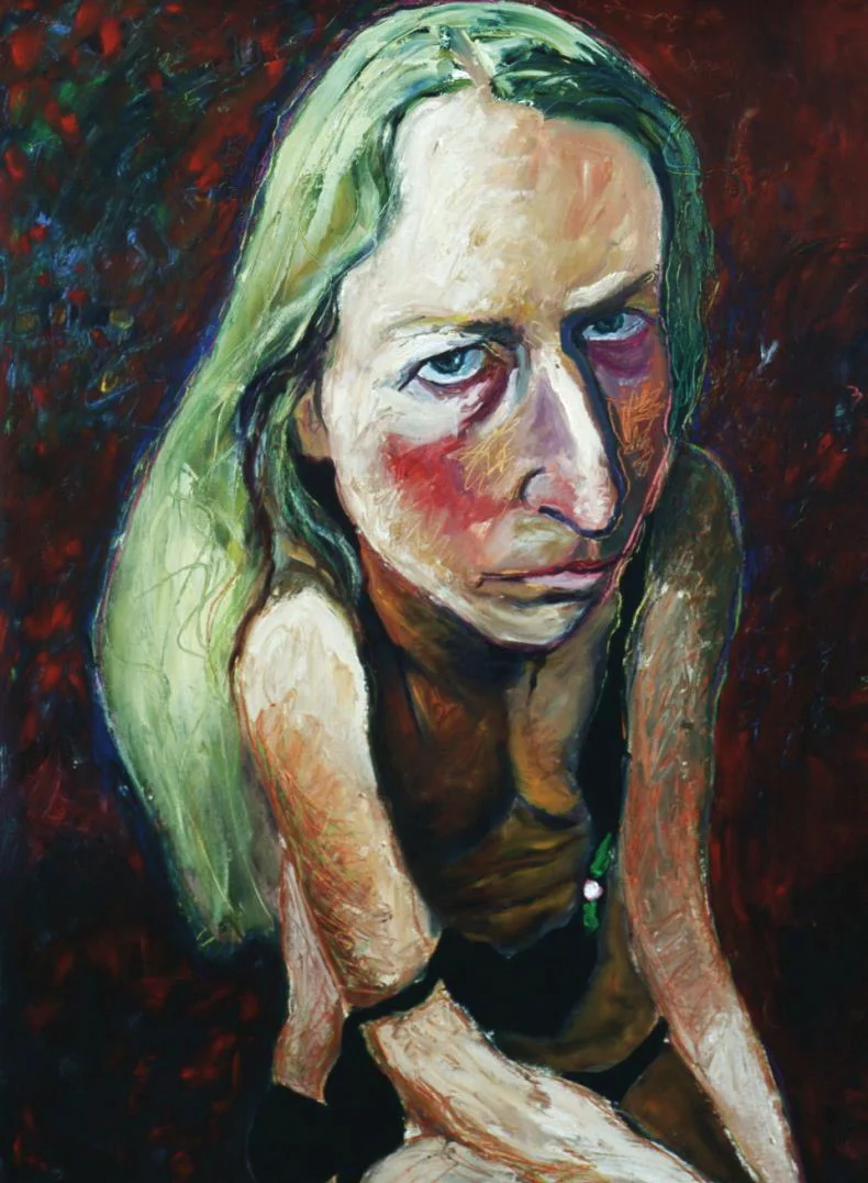 Self Portrait with Black Bra