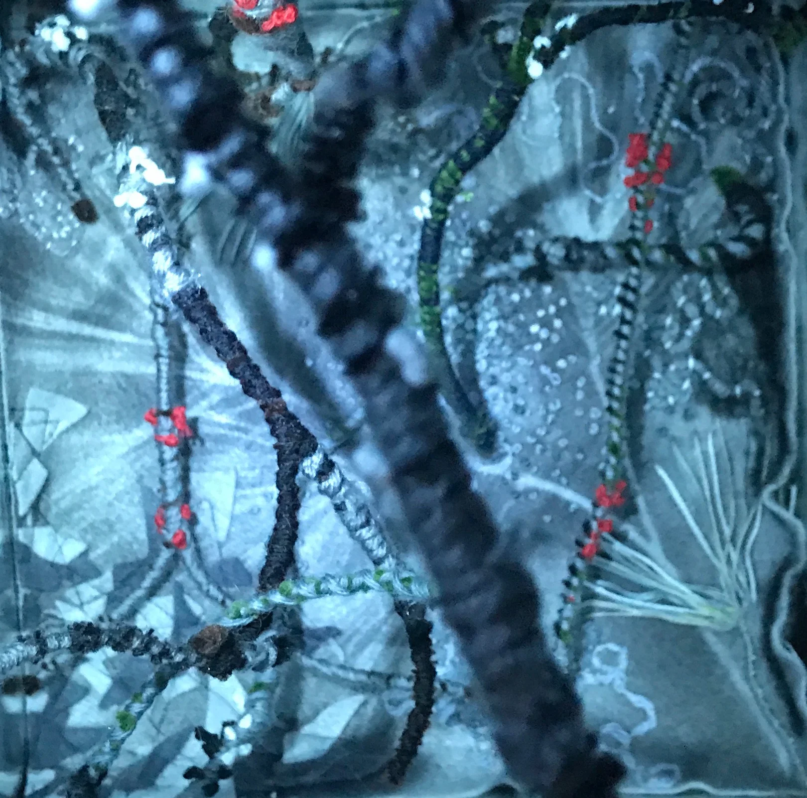 Gray Pedestal Terrarium Ad Infinitum (detail)