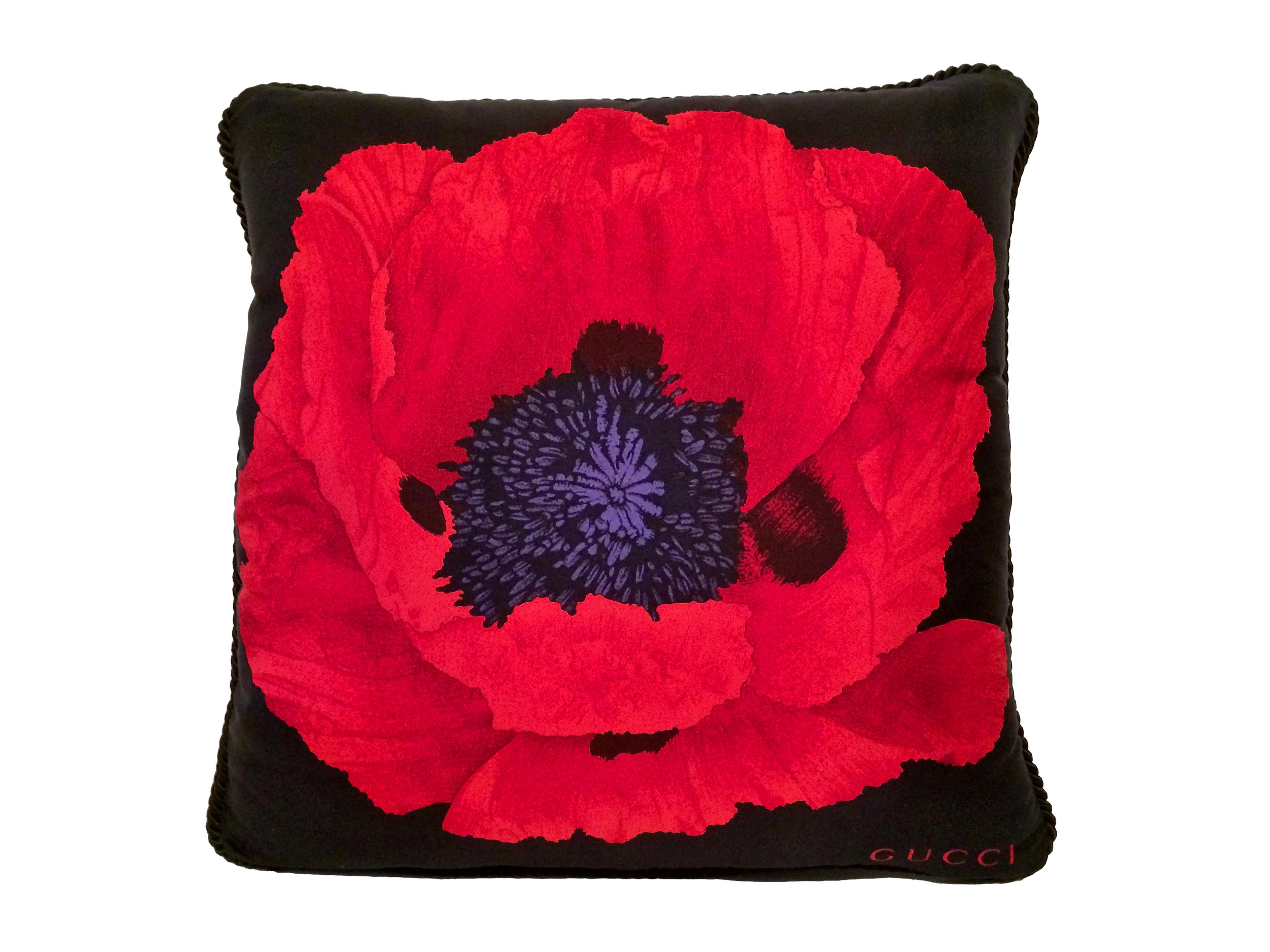 Gucci Red Poppy Pillow - Red/Black — Benton Art & Design