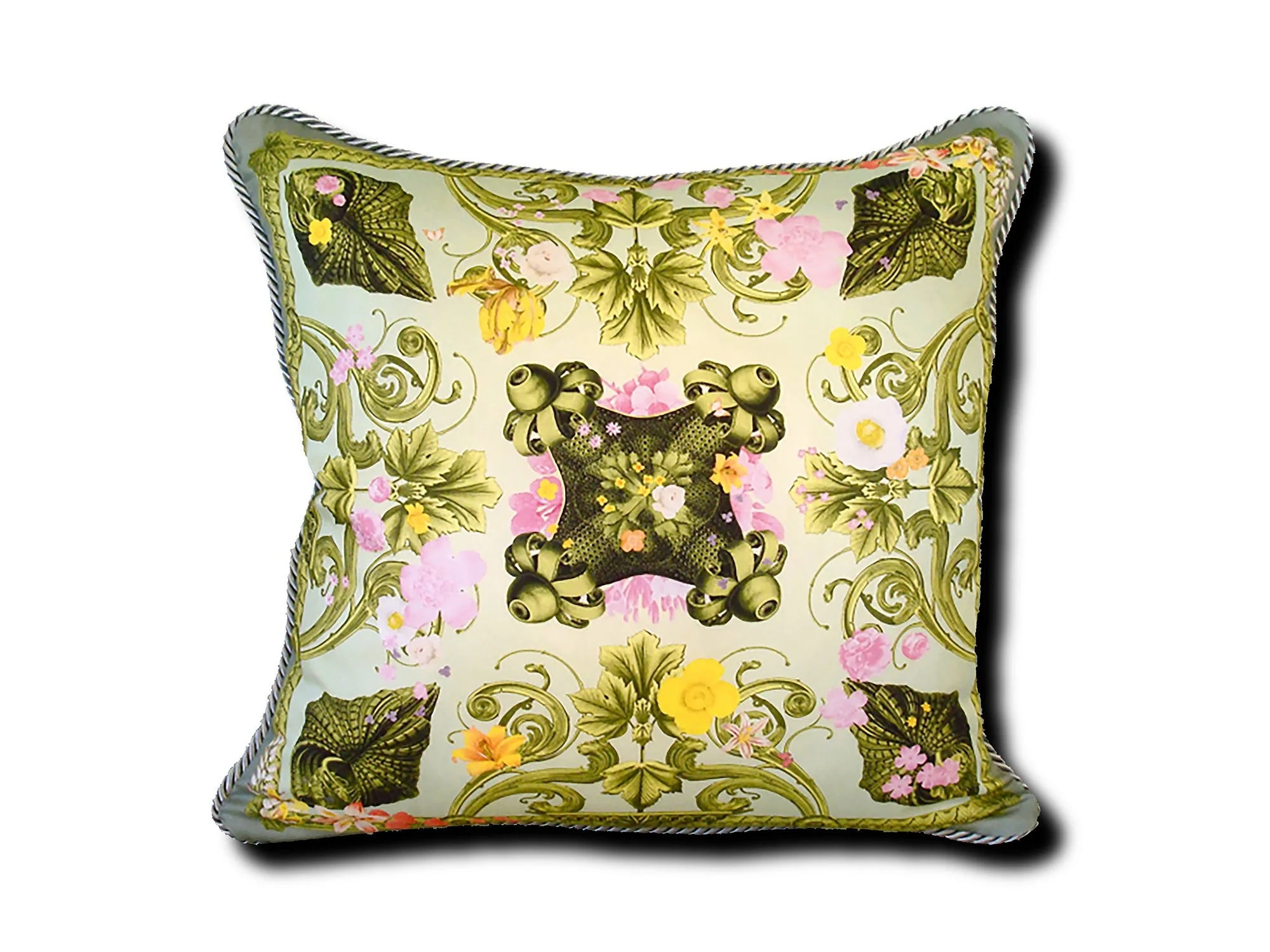 Grace Pillow - Green/Yellow/Pink