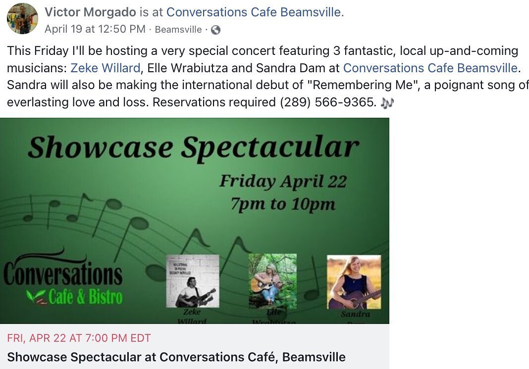 We are very excited to have @victormmorgado hosting this Showcase Spectacular on Friday April 22nd!! So many talented musicians. You&rsquo;ll want to come check this out. Your ears and hearts will not regret.😃.