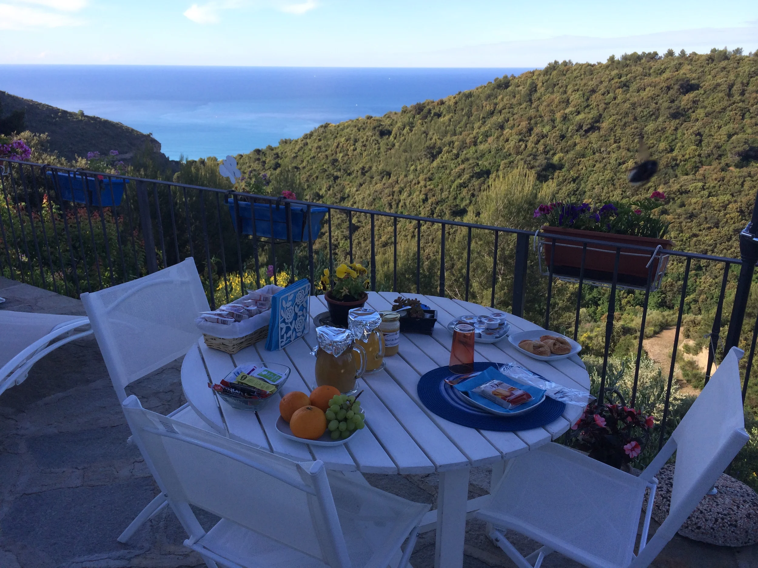 Breakfast overlooking the Mediterranean