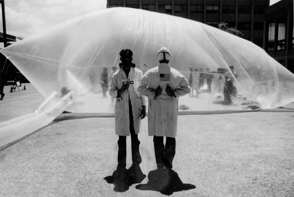 Members of "Ant Farm" with one of their inflatables.