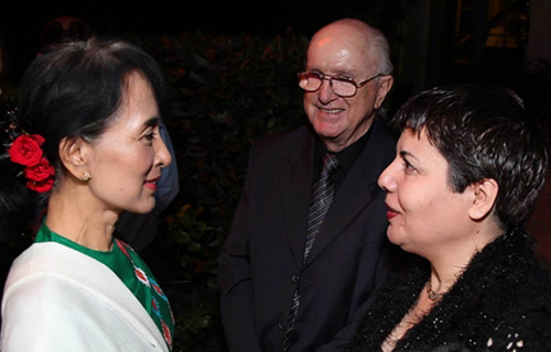 Aung San Suu Kyi, Jack Healey, Feryal Gharahi, October 2013