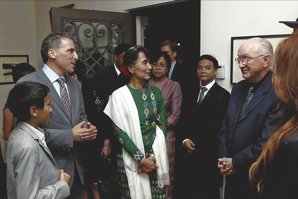 Dan Adler and son with whom Jack completed the project, "Burma, It Can't Wait", with 30 celebrity spotlights with Aung San Suu Kyi.