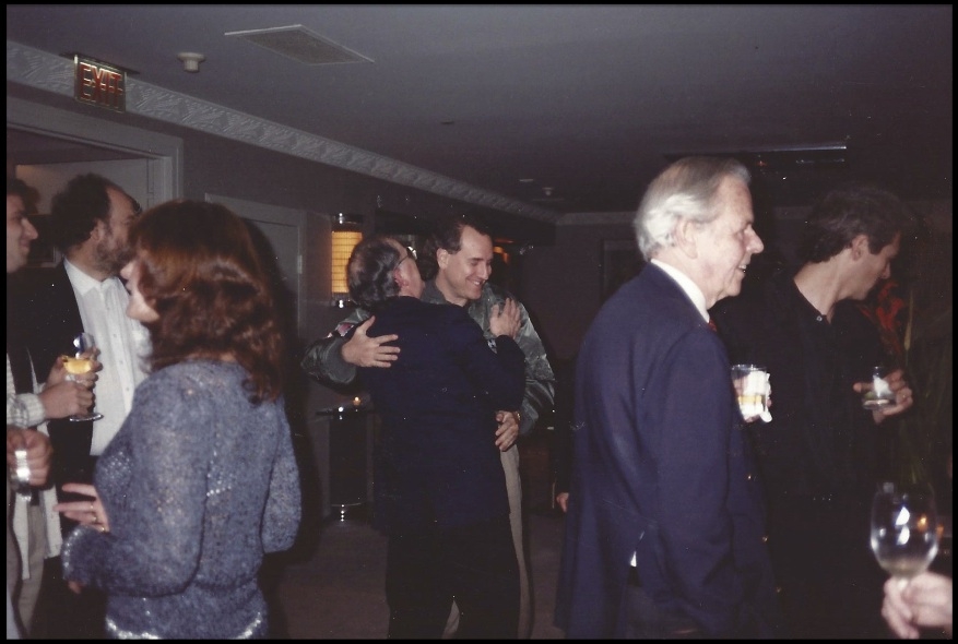 Celebrating Jack Healey's 50th birthday. From left: Margot Kidder, Jack Healey, Gary Stifleman, Ivan Moffat and Lyle Poncher.