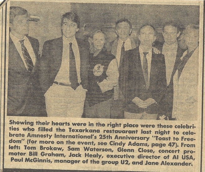 The supper in New York of the Conspiracy of Hope at a restaurant in 1986.