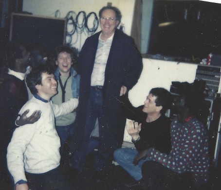 Peter Gabriel, Lou Reed and Youyou N'Dour at Gabriel's studio in Bath, England 1989.