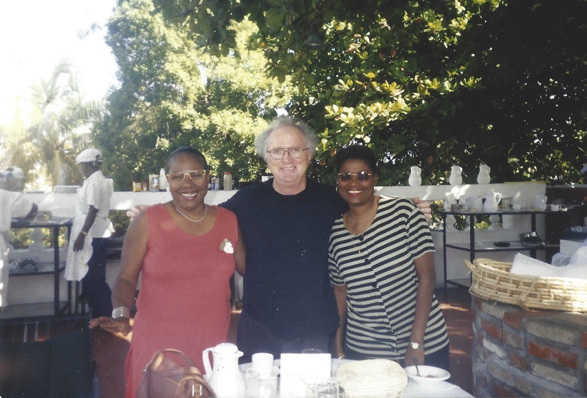 Jack with two brave Haitian lawyer in Port au Prince while reviewing the Center for Victims of Torture in Haiti.