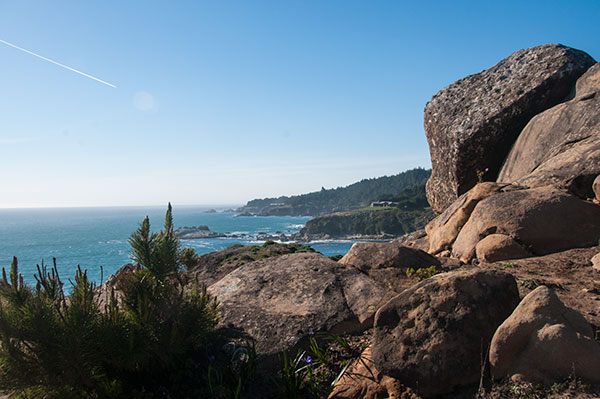 Large rock trail along the coast