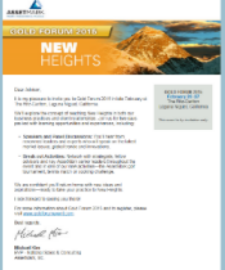 INVITATION TO "GOLD FORUM"