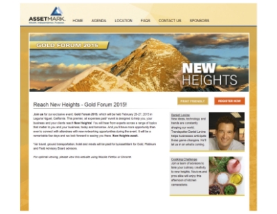  Invitation to annual "GOLD FORUM" event