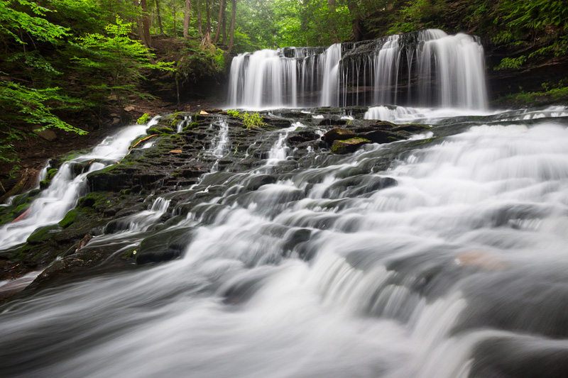 "People of the Place of Flint", Mohawk Falls, Rickett's Glen State Park, Pennsylvania, United States.