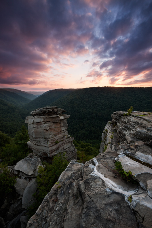 "The Inevitable Conclusion", Sunset at Lindy Point Overlook, Blackwater Falls State Park, West Virginia.