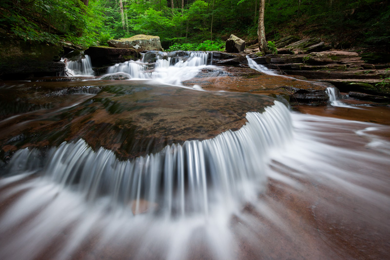 "Summer's Flow" - Summertime Waterfall in Rickett's Glen State Park, Pennsylvania, United States.