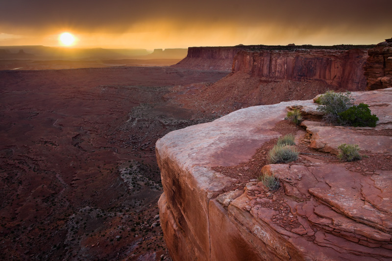 Fiery Orange Sunset, Canyonlands National Park, Utah, United States.