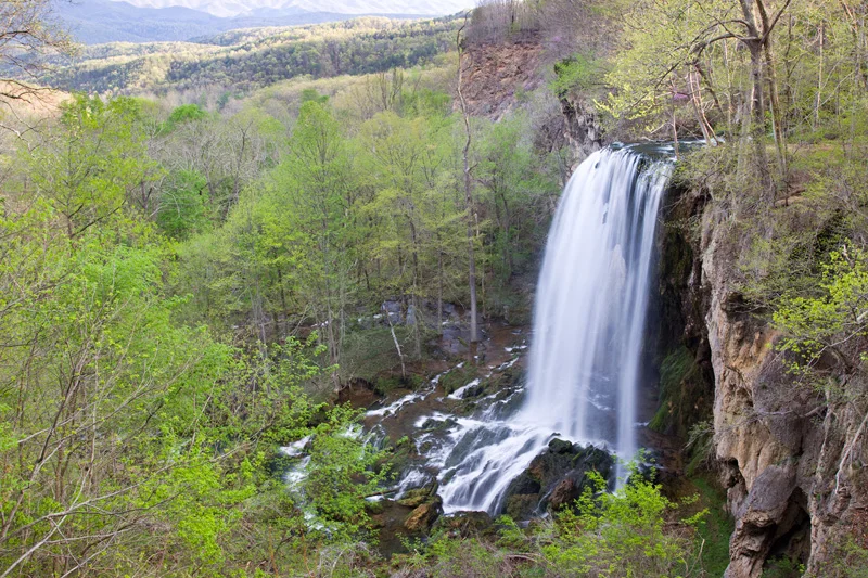 Falling Spring Falls on a Sunny Spring Day, George Washington National Forest, Virginia, United States.