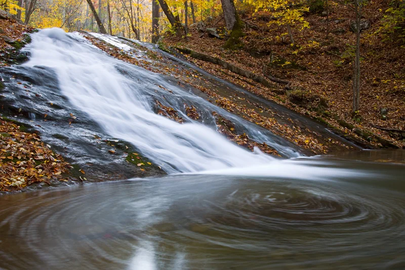 Roaring Run Falls in Autumn, Jefferson National Forest, Virginia, United States.