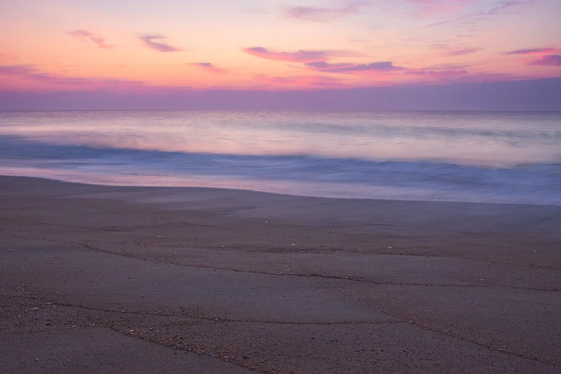 Pastel Sunrise Over the Atlantic Ocean, Bethany Beach, Middlesex Beach, Delaware, United States.